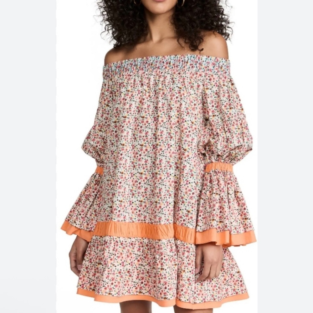 Silvia Tcherassi Pescali Off-Shoulder Floral Mini Dress Size small - Picture 2 of 11